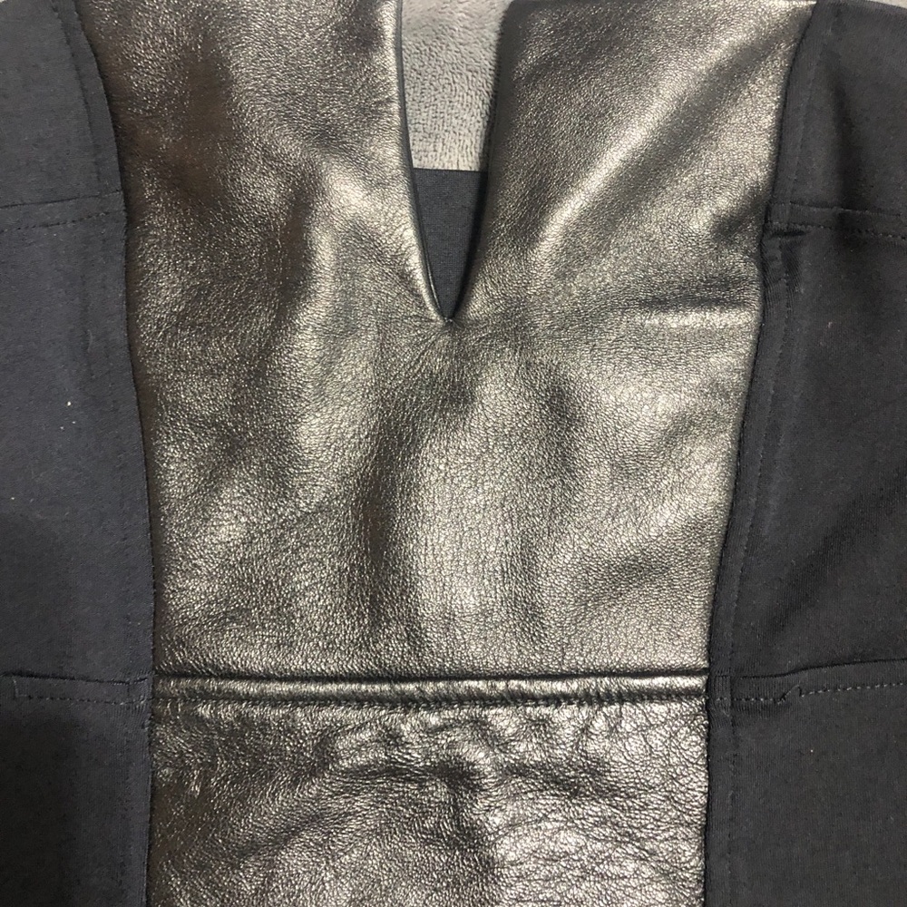 Black Strapless Leather Insert David Lerner Dress